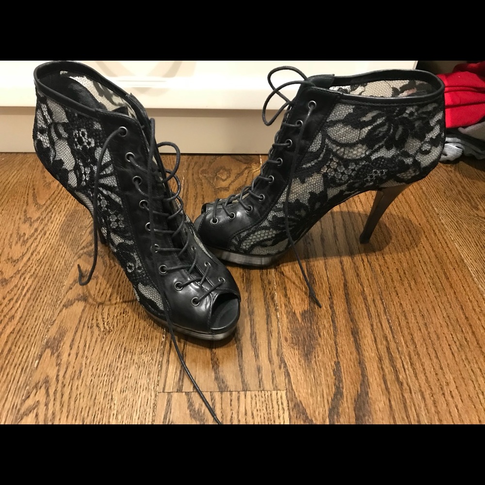 Black Lace Booties